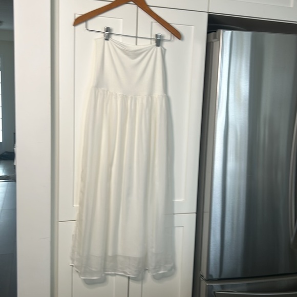 Bailey Silk Overlay Stretch Skirt Off White Coastal Women size SP - Picture 3 of 11